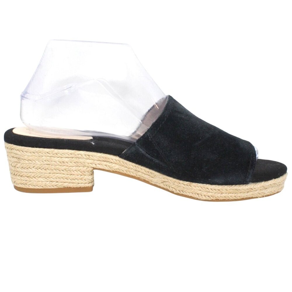 Cole Haan Sandals Womens 9.5 Giselle Espadrille Slide Black Suede Mule W10016 - Picture 9 of 12